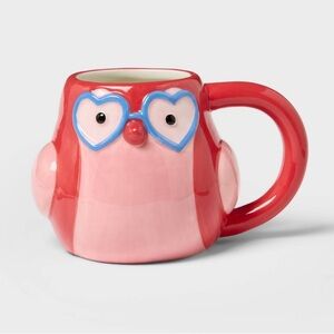 NWT - Target Spritz Owl Shaped Mug with Heart Glasses - 16 Ounces